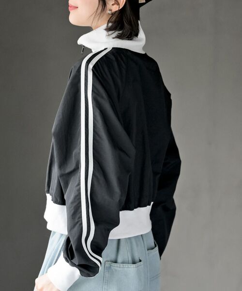 rps（アールピーエス）の「ナイロントラックショートジャケット（ナイロンジャケット・レディース・ブラック/オフホワイト/ライトグレー・フリー）」の18枚目の写真