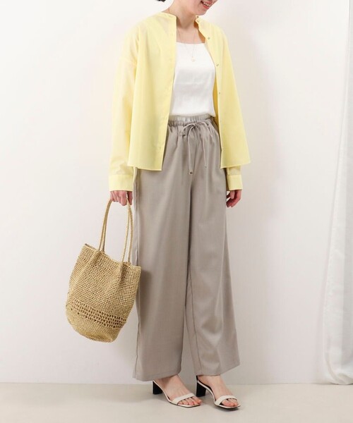 MICO COULIER（ミコクリエ）の「レイヤーベルトストレートパンツ（その他パンツ・レディース・ネイビー/グレイッシュベージュ/グレー系その他・38）」の4枚目の写真