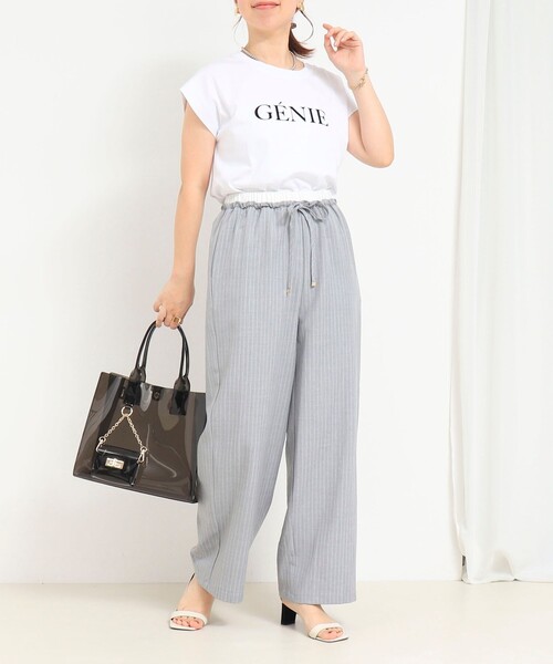 MICO COULIER（ミコクリエ）の「レイヤーベルトストレートパンツ（その他パンツ・レディース・ネイビー/グレイッシュベージュ/グレー系その他・38）」の9枚目の写真