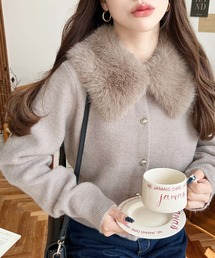 ファー」に該当するカーディガン/ボレロ（ベージュ系・長袖