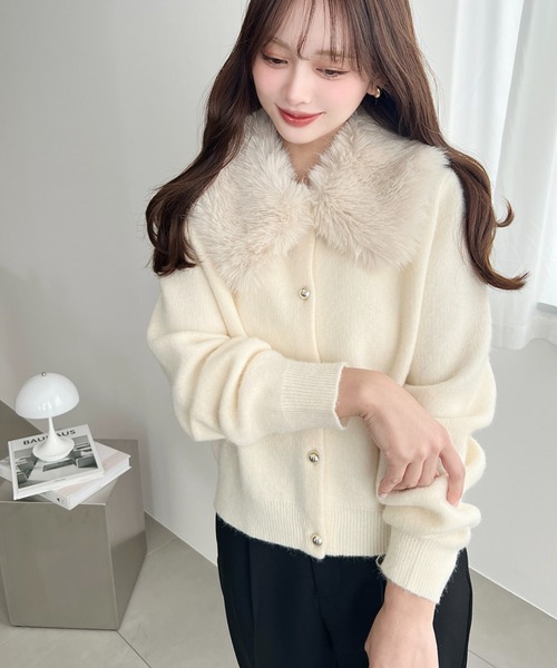 新品✨タグ付き　カーディガン ファーボタンジャケット レディース　カーディガン 新品✨タグ付き カーディガン ファーボタンジャケット レディース