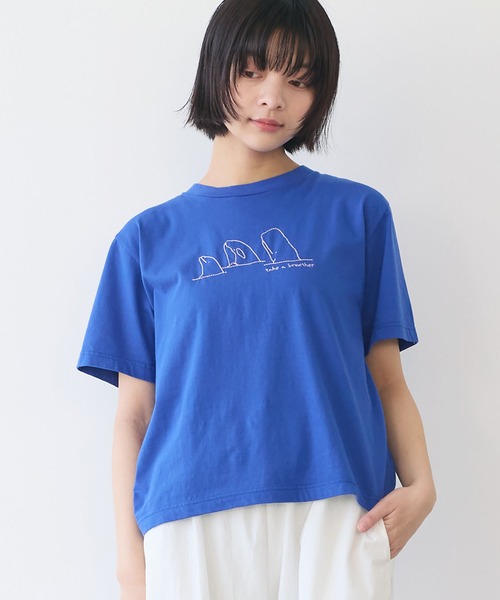 セール】くじらのなかまたち刺繍Tシャツ（Tシャツ/カットソー）｜bulle