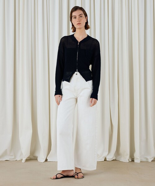 DES PRES（デ・プレ）の「ペインティングホワイトデニム ラウンドパンツ（デニムパンツ・レディース・ホワイト・34/36/32）」の2枚目の写真