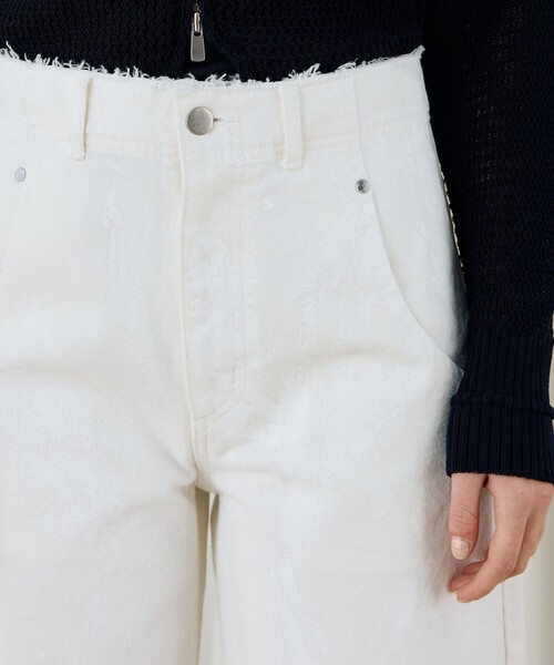 DES PRES（デ・プレ）の「ペインティングホワイトデニム ラウンドパンツ（デニムパンツ・レディース・ホワイト・34/36/32）」の6枚目の写真