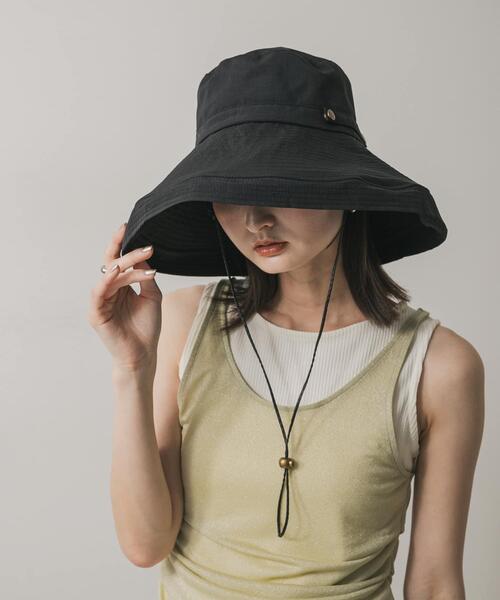 SENSE OF PLACE by URBAN RESEARCH（センスオブプレイスバイアーバンリサーチ）の「『UVカット』ヒガサハット（ハット・レディース・ブラック/アイボリー・ONE）」の2枚目の写真