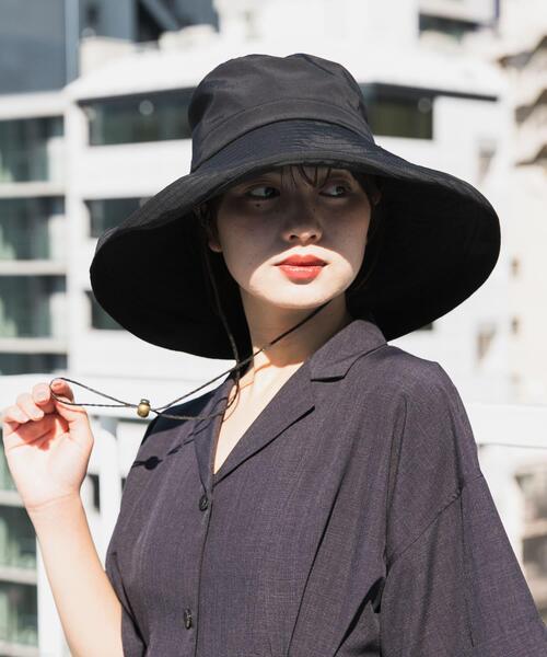 SENSE OF PLACE by URBAN RESEARCH（センスオブプレイスバイアーバンリサーチ）の「『UVカット』ヒガサハット（ハット・レディース・ブラック/アイボリー・ONE）」の6枚目の写真