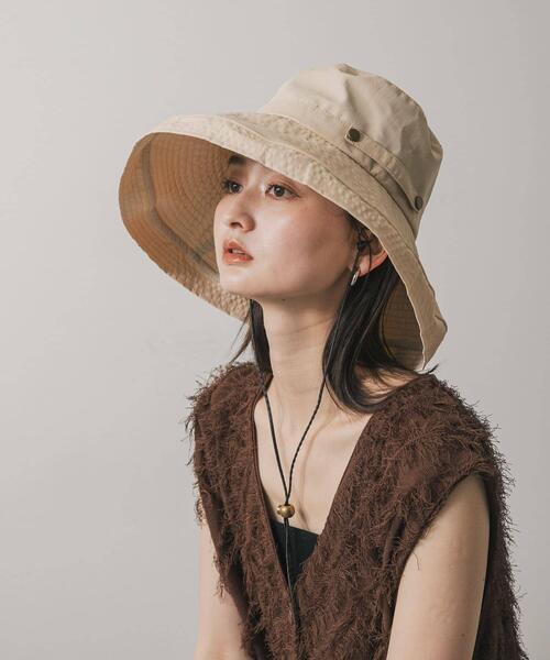 SENSE OF PLACE by URBAN RESEARCH（センスオブプレイスバイアーバンリサーチ）の「『UVカット』ヒガサハット（ハット・レディース・ブラック/アイボリー・ONE）」の18枚目の写真