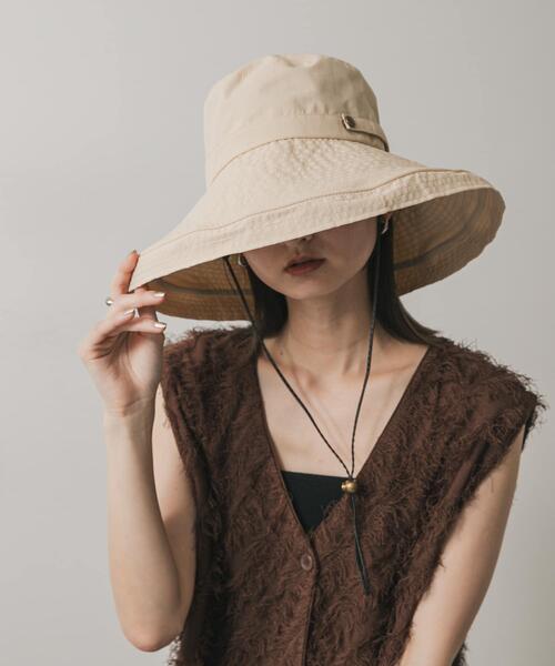 SENSE OF PLACE by URBAN RESEARCH（センスオブプレイスバイアーバンリサーチ）の「『UVカット』ヒガサハット（ハット・レディース・ブラック/アイボリー・ONE）」の20枚目の写真