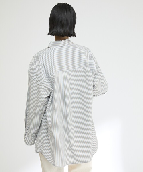 Firsthand（ファーストハンド）の「MA Firsthand/マ ファーストハンド BASIC LOGO STRIPE SHIRT / ベーシックロゴストライプシャツ（シャツ/ブラウス・レディース・サックスブルー/ピンク/ホワイト・FREE）」の14枚目の写真