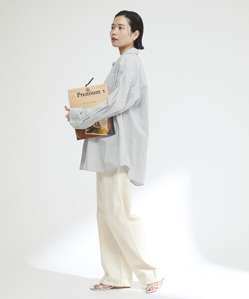 Firsthand（ファーストハンド）の「MA Firsthand/マ ファーストハンド BASIC LOGO STRIPE SHIRT / ベーシックロゴストライプシャツ（シャツ/ブラウス・レディース・サックスブルー/ピンク/ホワイト・FREE）」の21枚目の写真