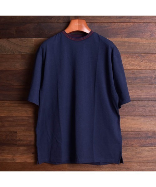 ARCHIVER(アーカイバ)の「【RS】鹿の子ライン入り刺繍クルーTシャツ(Tシャツ/カットソー・レディース・ピンク/ネイビー/ホワイト・MEDIUM/LARGE)」の10枚目の写真