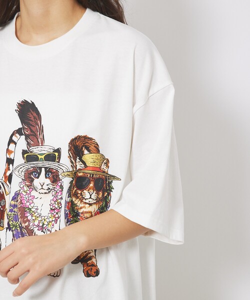 ABAHOUSE(アバハウス)の「【CORISCO/コリスコ】 Animal猫 Tシャツ/アニマルTシャツ(Tシャツ/カットソー・メンズ・ホワイト系その他/ホワイト系その他2/ホワイト系その他3/ホワイト・M/L)」の14枚目の写真