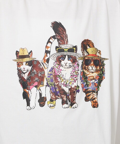 ABAHOUSE(アバハウス)の「【CORISCO/コリスコ】 Animal猫 Tシャツ/アニマルTシャツ(Tシャツ/カットソー・メンズ・ホワイト系その他/ホワイト系その他2/ホワイト系その他3/ホワイト・M/L)」の15枚目の写真