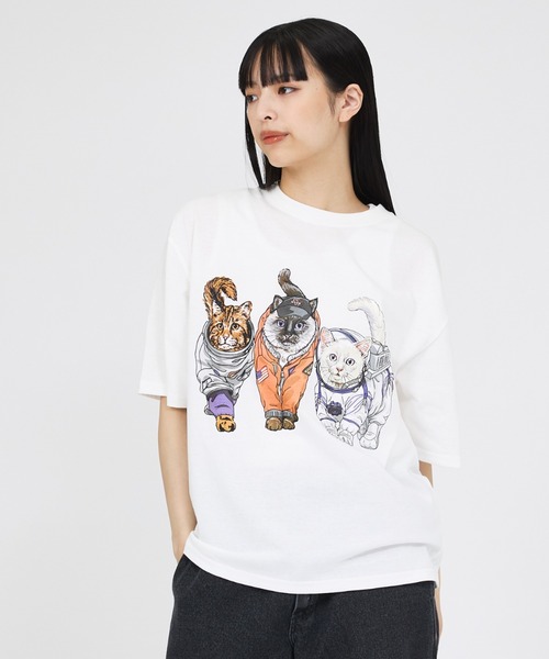 CORISCO（コリスコ）の「【CORISCO/コリスコ】 Animal猫 Tシャツ/アニマルTシャツ（Tシャツ/カットソー・メンズ・ホワイト系その他/ホワイト系その他2/ホワイト系その他3/ホワイト・M/L）」の10枚目の写真