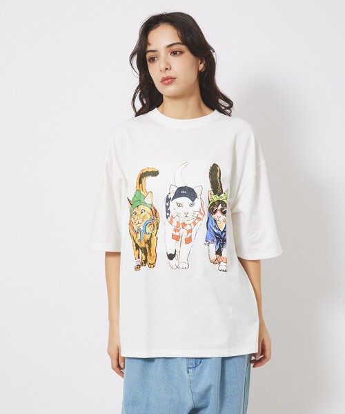 CORISCO（コリスコ）の「【CORISCO/コリスコ】 Animal猫 Tシャツ/アニマルTシャツ（Tシャツ/カットソー・メンズ・ホワイト系その他/ホワイト系その他2/ホワイト系その他3/ホワイト・M/L）」の12枚目の写真