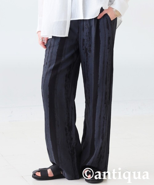 antiqua(アンティカ)の「ニュアンス柄パンツ(その他パンツ・レディース・ブラック/ベージュ系その他・MEDIUM/LARGE)」の1枚目の写真