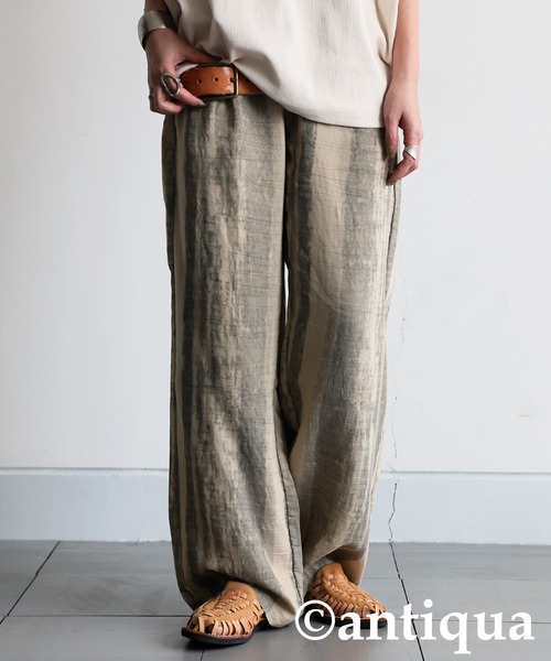 antiqua(アンティカ)の「ニュアンス柄パンツ(その他パンツ・レディース・ブラック/ベージュ系その他・MEDIUM/LARGE)」の18枚目の写真