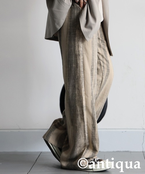 antiqua(アンティカ)の「ニュアンス柄パンツ(その他パンツ・レディース・ブラック/ベージュ系その他・MEDIUM/LARGE)」の3枚目の写真