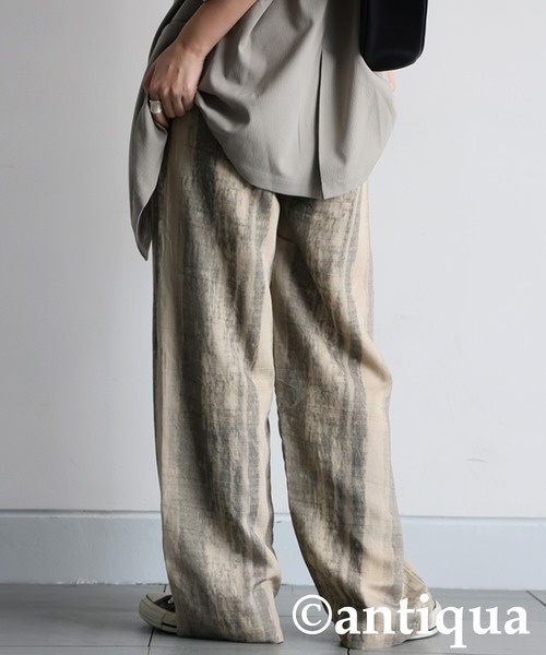 antiqua(アンティカ)の「ニュアンス柄パンツ(その他パンツ・レディース・ブラック/ベージュ系その他・MEDIUM/LARGE)」の4枚目の写真