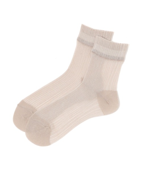 GLOBAL WORK(グローバルワーク)の「らくごこちクルーシアーソックス/291783(ソックス/靴下・レディース・ミント/ベージュ/チャコール/アイボリー/ブラック/ライトピンク/シルバー・FREE)」の4枚目の写真