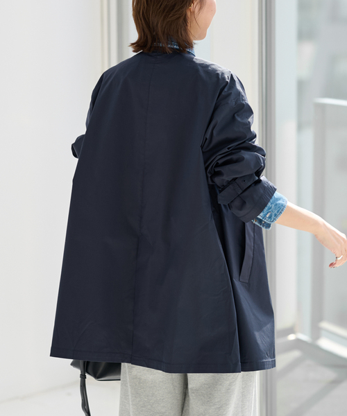 JOURNAL STANDARD relume（ジャーナルスタンダード　レリューム）の「《追加》ノーカラーライトショートコート（ノーカラーコート・レディース・ベージュ/ネイビー・FREE）」の20枚目の写真