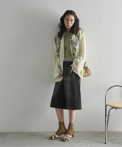 THE YOn(ザヨン)の「シルクタッチペイズリースカーフ(バンダナ/スカーフ・レディース・アイボリー/サックスブルー/オレンジ・FREE)」の10枚目の写真