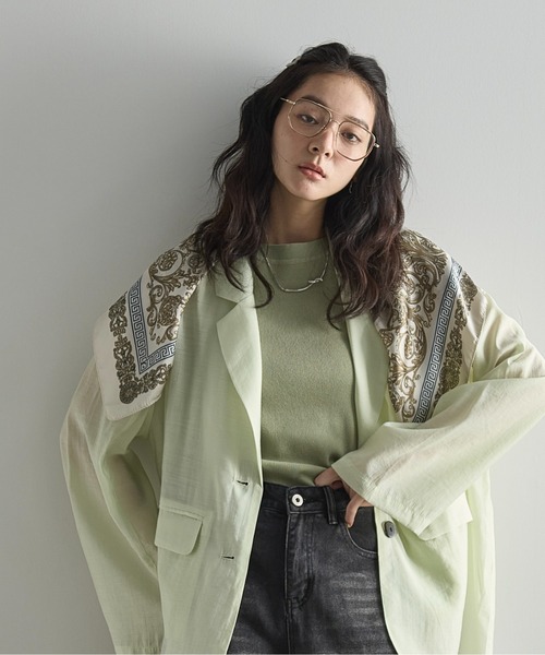 THE YOn(ザヨン)の「シルクタッチペイズリースカーフ(バンダナ/スカーフ・レディース・アイボリー/サックスブルー/オレンジ・FREE)」の12枚目の写真