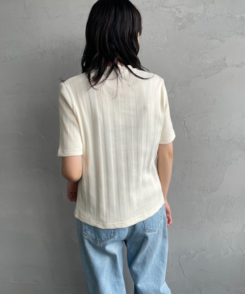 【最旬トレンド】別注 FRED PERRY ランダムリブ 刺繍Tシャツ FRED PERRY/フレッドペリー] 別注 ランダムリブ ワンポイント