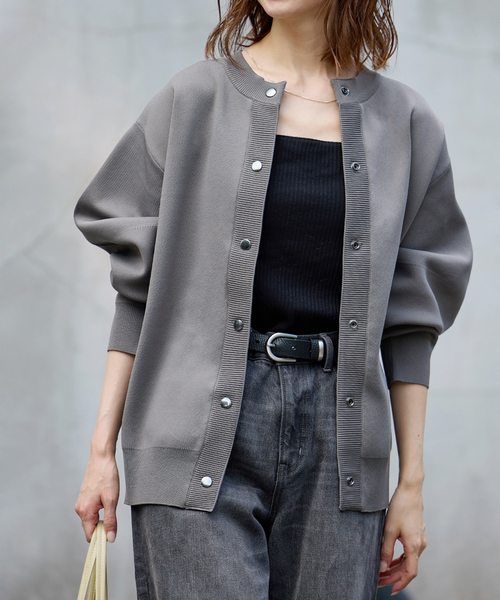 JOURNAL STANDARD（ジャーナルスタンダード）の「《WEB限定追加5》ウォッシャブルバナナスリーブカーディガン（カーディガン/ボレロ・レディース・ブラック/チャコールグレー・FREE）」の15枚目の写真