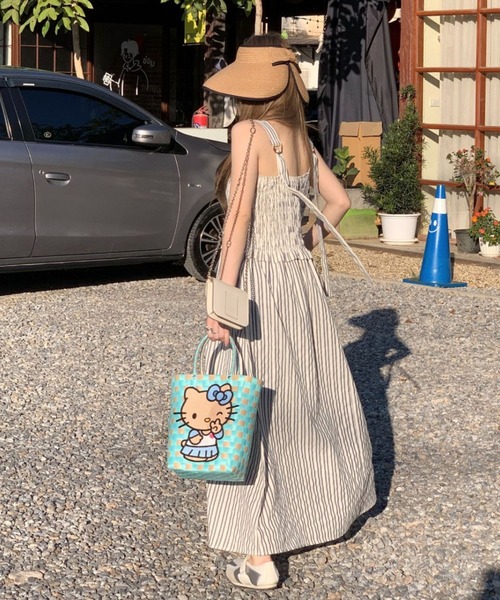 gossip!ロサンゼルス(ゴシップロサンゼルス)の「シャーリングストライプワンピース(ワンピース・レディース・オフホワイト・FREE)」の15枚目の写真
