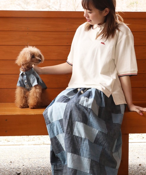 KRIFF MAYER Lady's Collection（クリフメイヤーレディースコレクション）の「【綿100%】インディゴパッチワークスカート（スカート・レディース・ダークブルー/インディゴブルー/ライトブルー・MEDIUM/LARGE）」の10枚目の写真