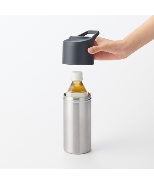 無印良品（ムジルシリョウヒン）の「冷やしたまま持ち運べる　ペットボトル用保冷ホルダー　５００ー６５０ｍＬ用（水筒・メンズ・ホワイト/ダークブルー/シルバー・FREE）」の15枚目の写真