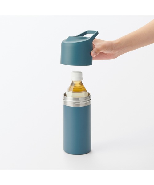 無印良品（ムジルシリョウヒン）の「冷やしたまま持ち運べる　ペットボトル用保冷ホルダー　５００ー６５０ｍＬ用（水筒・メンズ・ホワイト/ダークブルー/シルバー・FREE）」の21枚目の写真
