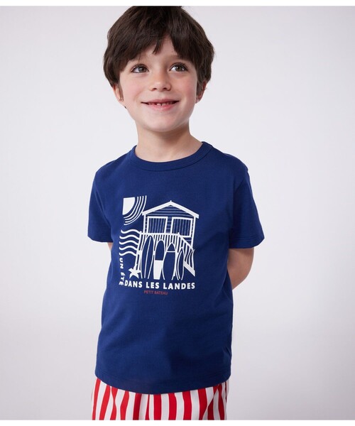 PETIT BATEAU(プチバトー)の「半袖Tシャツ(Tシャツ/カットソー・キッズ・ネイビー・6YEAR/8YEAR/10YEAR/12YEAR)」の1枚目の写真
