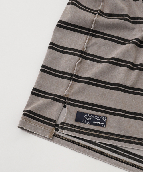 BAYCREW'S DEPO(ベイクルーズデポ)の「SANDWATERR / サンドウォーター RESEARCHED TEE SS / COTTON BORDER JERSEY(Tシャツ/カットソー・メンズ・ブラック/アイボリー・2/1)」の3枚目の写真