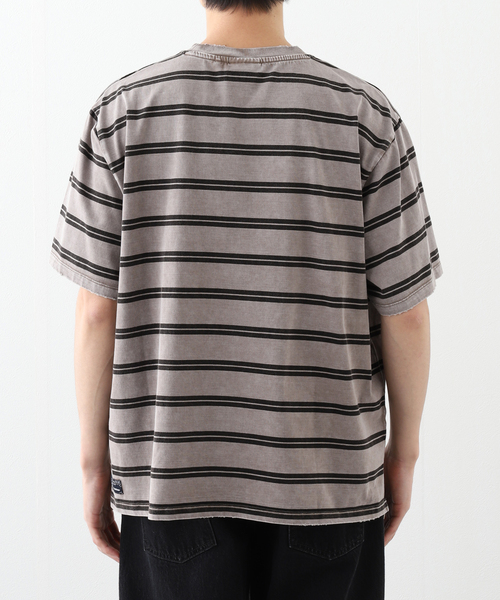 BAYCREW'S DEPO(ベイクルーズデポ)の「SANDWATERR / サンドウォーター RESEARCHED TEE SS / COTTON BORDER JERSEY(Tシャツ/カットソー・メンズ・ブラック/アイボリー・2/1)」の6枚目の写真
