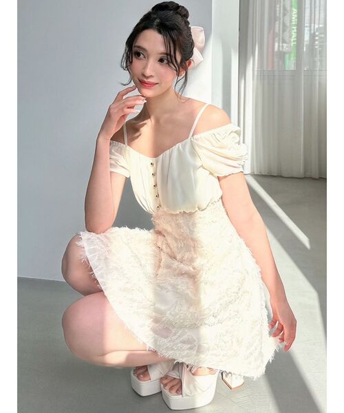 RESEXXY(リゼクシー)の「ジャガードドッキングミニフレアワンピース(ワンピース・レディース・ブラック/ホワイト/イエロー・FREE)」の18枚目の写真