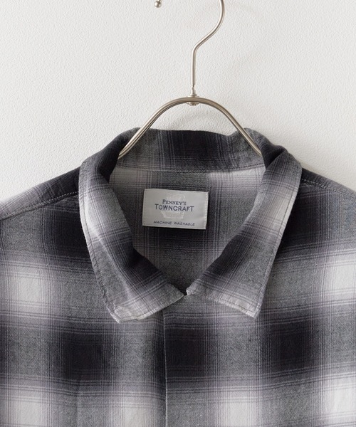 TOWNCRAFT（タウンクラフト）の「TOWNCRAFT/タウンクラフト 60S LOOP COLLAR SS SHIRTS 半袖シャツ（シャツ/ブラウス・メンズ・ブラック/モカ・LARGE/MEDIUM）」の7枚目の写真