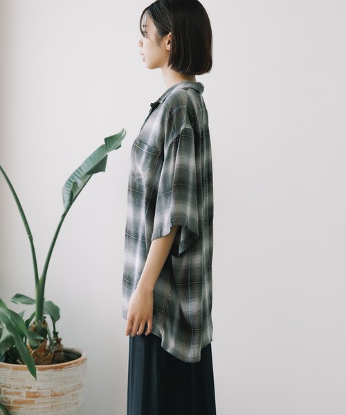 TOWNCRAFT（タウンクラフト）の「TOWNCRAFT/タウンクラフト 60S LOOP COLLAR SS SHIRTS 半袖シャツ（シャツ/ブラウス・メンズ・ブラック/モカ・LARGE/MEDIUM）」の5枚目の写真