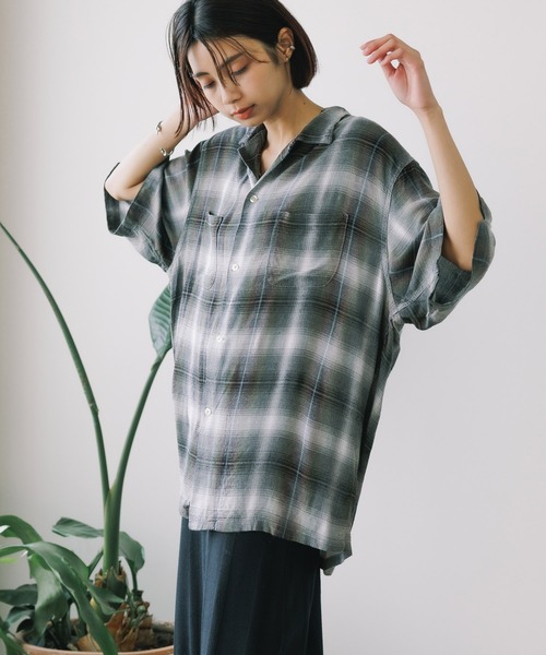 TOWNCRAFT（タウンクラフト）の「TOWNCRAFT/タウンクラフト 60S LOOP COLLAR SS SHIRTS 半袖シャツ（シャツ/ブラウス・メンズ・ブラック/モカ・LARGE/MEDIUM）」の18枚目の写真