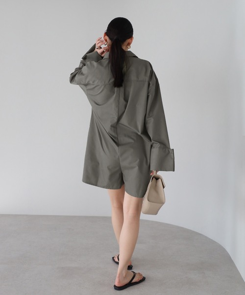 broadcloth shirt rompers / ブロードシャツロンパース（つなぎ