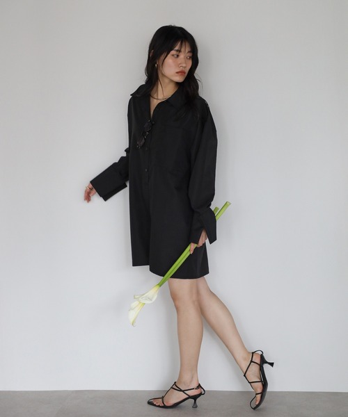セール】broadcloth shirt rompers / ブロードシャツロンパース