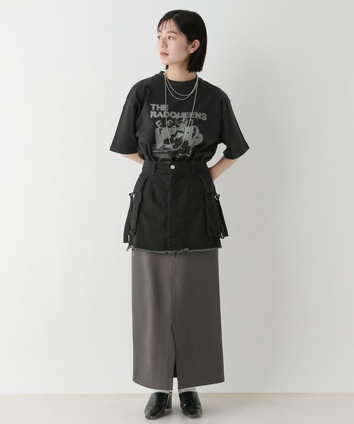 RAGEBLUE（レイジブルー）の「3WAY/デニムレイヤードスカートセット（スカート・レディース・ブラック×ブラック/ブラック×グレー・FREE）」の3枚目の写真