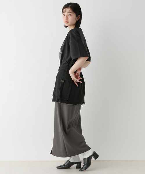 RAGEBLUE（レイジブルー）の「3WAY/デニムレイヤードスカートセット（スカート・レディース・ブラック×ブラック/ブラック×グレー・FREE）」の4枚目の写真