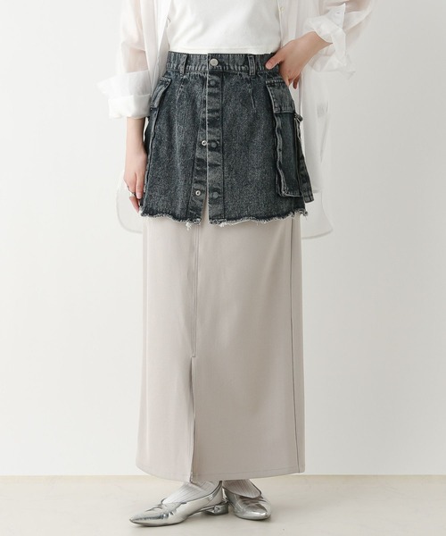 RAGEBLUE（レイジブルー）の「3WAY/デニムレイヤードスカートセット（スカート・レディース・ブラック×ブラック/ブラック×グレー・FREE）」の11枚目の写真