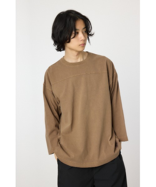 RODEO CROWNS WIDE BOWL(ロデオクラウンズワイドボウル)の「ピグメントフットボール7分袖Tシャツ(Tシャツ/カットソー・メンズ・チャコールグレー/アイボリー/ブラウン/ピンク・MEDIUM/LARGE)」の3枚目の写真
