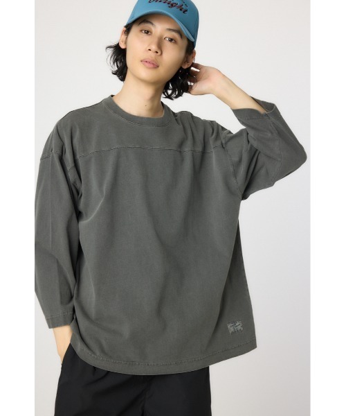 RODEO CROWNS WIDE BOWL(ロデオクラウンズワイドボウル)の「ピグメントフットボール7分袖Tシャツ(Tシャツ/カットソー・メンズ・チャコールグレー/アイボリー/ブラウン/ピンク・MEDIUM/LARGE)」の1枚目の写真
