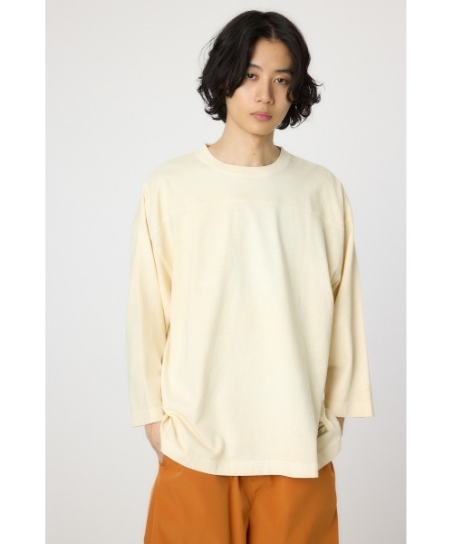 RODEO CROWNS WIDE BOWL(ロデオクラウンズワイドボウル)の「ピグメントフットボール7分袖Tシャツ(Tシャツ/カットソー・メンズ・チャコールグレー/アイボリー/ブラウン/ピンク・MEDIUM/LARGE)」の2枚目の写真
