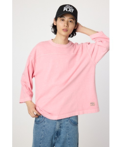 RODEO CROWNS WIDE BOWL(ロデオクラウンズワイドボウル)の「ピグメントフットボール7分袖Tシャツ(Tシャツ/カットソー・メンズ・チャコールグレー/アイボリー/ブラウン/ピンク・MEDIUM/LARGE)」の18枚目の写真