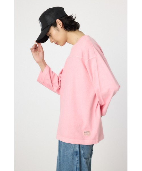 RODEO CROWNS WIDE BOWL(ロデオクラウンズワイドボウル)の「ピグメントフットボール7分袖Tシャツ(Tシャツ/カットソー・メンズ・チャコールグレー/アイボリー/ブラウン/ピンク・MEDIUM/LARGE)」の19枚目の写真